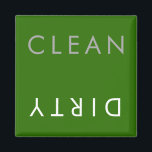 Clean Dirty Dishwasher Magnet in Green<br><div class="desc">Simple straight forward clean dirty dishwasher magnet customise all of the colours.  2" x 2"</div>