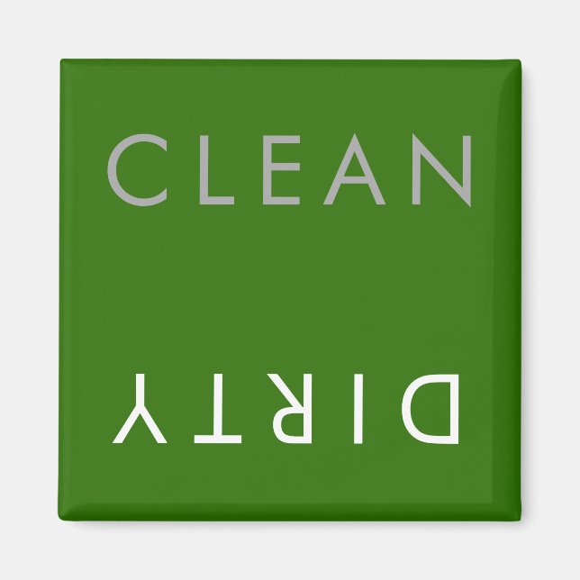 Clean Dirty Dishwasher Magnet in Green (Front)