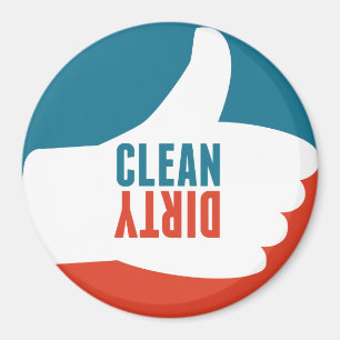 Clean Dirty Dishwasher Magnet Thumbs Up Red Blue