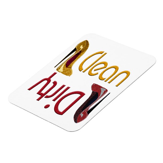 Clean, Dirty Dishwasher Magnet with Stiletto Art (Left Side)