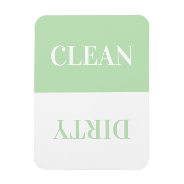 Clean Dirty Dishwasher Modern Minimal Mint Magnet  (Vertical)