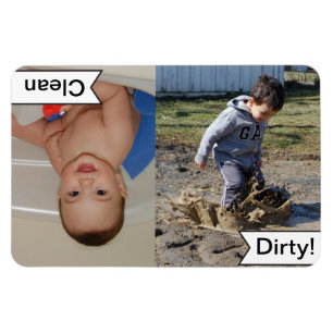 Clean Dirty Dishwasher Personalised Photo Magnet