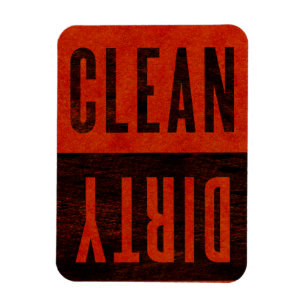 Clean   Dirty Dishwasher Red Watercolor Magnet