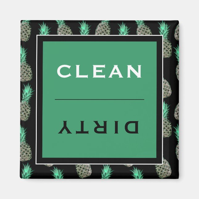Clean/Dirty Dishwasher | Tropical Pineapples Magnet (Front)