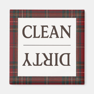Clean Dirty Dress Stewart Plaid Dishwasher Magnet