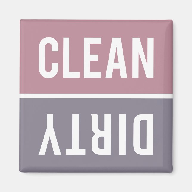 Clean Dirty Dusty Rose Purple Dishwasher Magnet (Front)