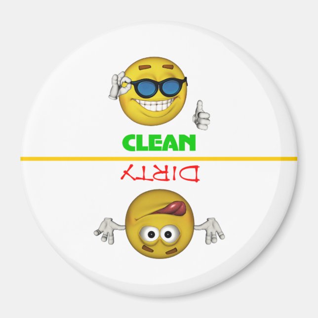 Clean Dirty Faces Dishwasher Magnet (Front)