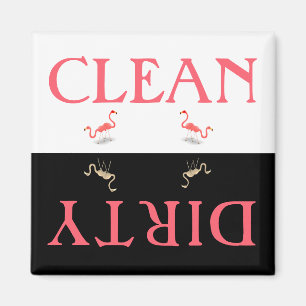Clean Dirty Flamingo Dishwasher Magnet
