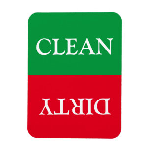 Clean Dirty green red white dishwasher Magnet