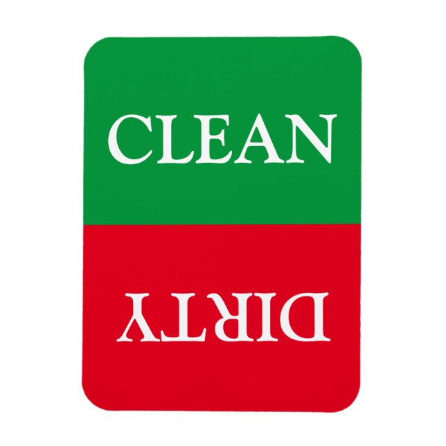 Clean Dirty green red white dishwasher  Magnet (Vertical)