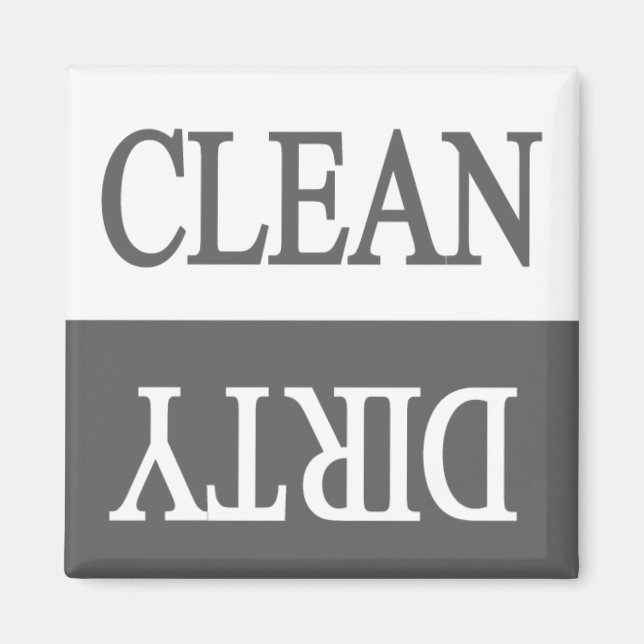 Clean dirty-grey dishwasher magnet (Front)