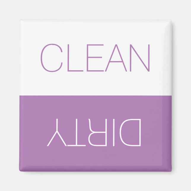 Clean Dirty indicator dishwasher lavender simple Magnet (Front)
