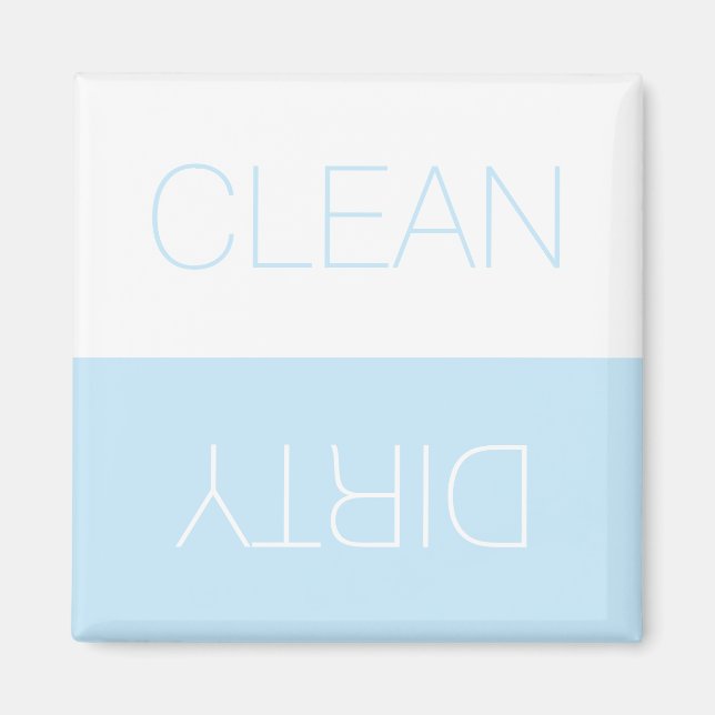 Clean Dirty indicator light blue white dishwasher  Magnet (Front)