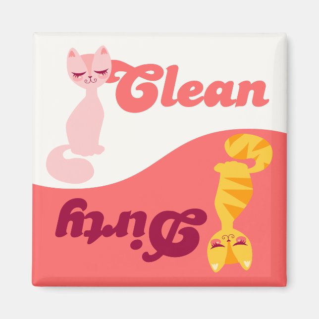 Clean & Dirty Kitties - Dishwasher Magnet (Front)