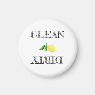 Clean Dirty Lemon Modern Text Dishwasher Magnet