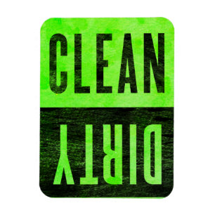 Clean Dirty Letterpress Style Dishwasher Magnet