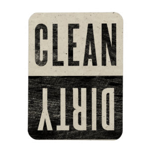 Clean Dirty Letterpress Style Dishwasher Magnet