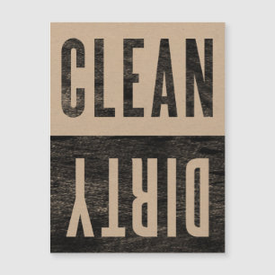 Clean Dirty Letterpress Style Dishwasher Magnet