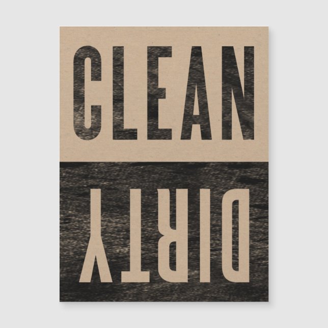 Clean | Dirty Letterpress Style Dishwasher Magnet (Front)