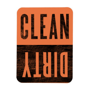 Clean Dirty Letterpress Style Dishwasher Magnet