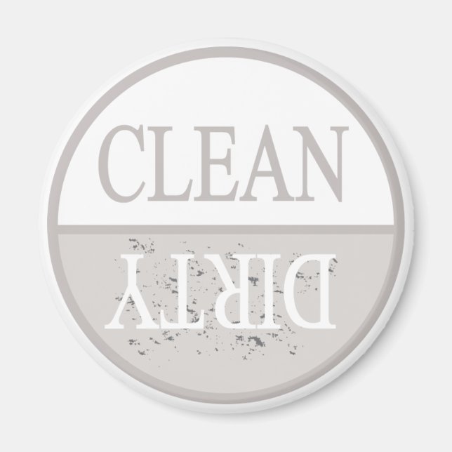 Clean dirty light beige dishwasher magnet (Front)