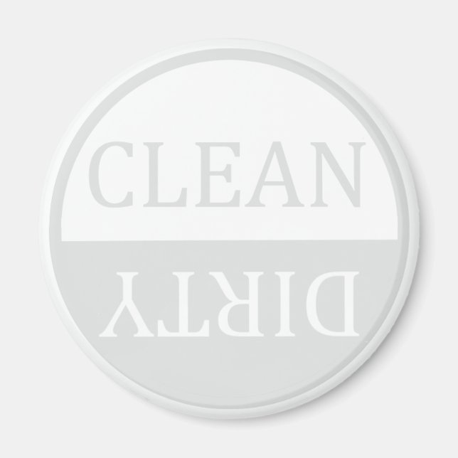 Clean dirty light grey dishwasher magnet (Front)