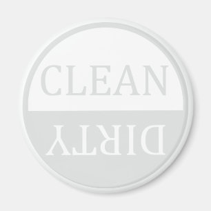 Clean dirty light grey dishwasher magnet