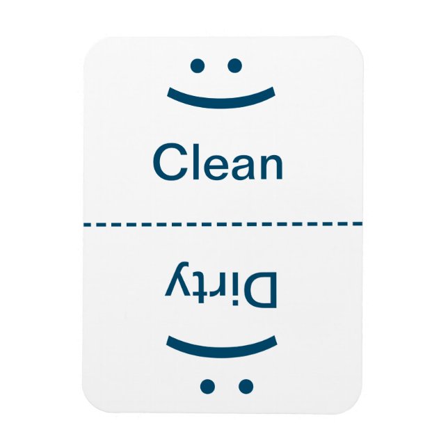Clean Dirty Magnet - Blue - (Smile/Frown) (Vertical)