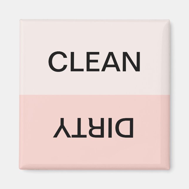 Clean Dirty minimal blush pink dishwasher  Magnet (Front)