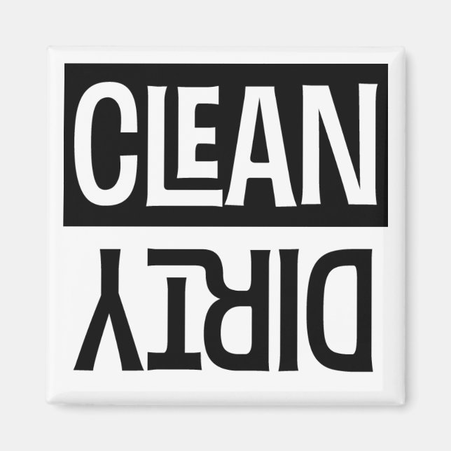 Clean Dirty Modern Simple Dishwasher Magnet (Front)