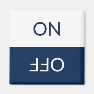 Clean Dirty, ON OFF Dishwasher Laundry blue white Magnet