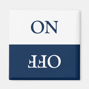 Clean Dirty, ON OFF Dishwasher Laundry blue white Magnet