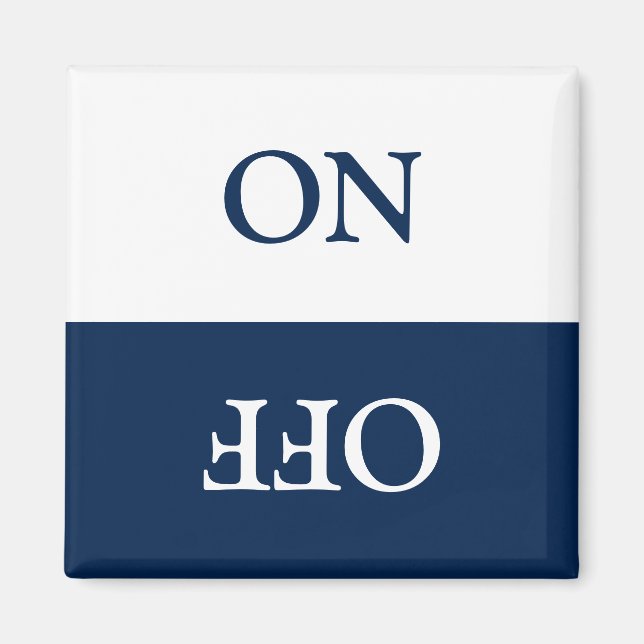 Clean Dirty, ON OFF Dishwasher Laundry blue white Magnet (Front)