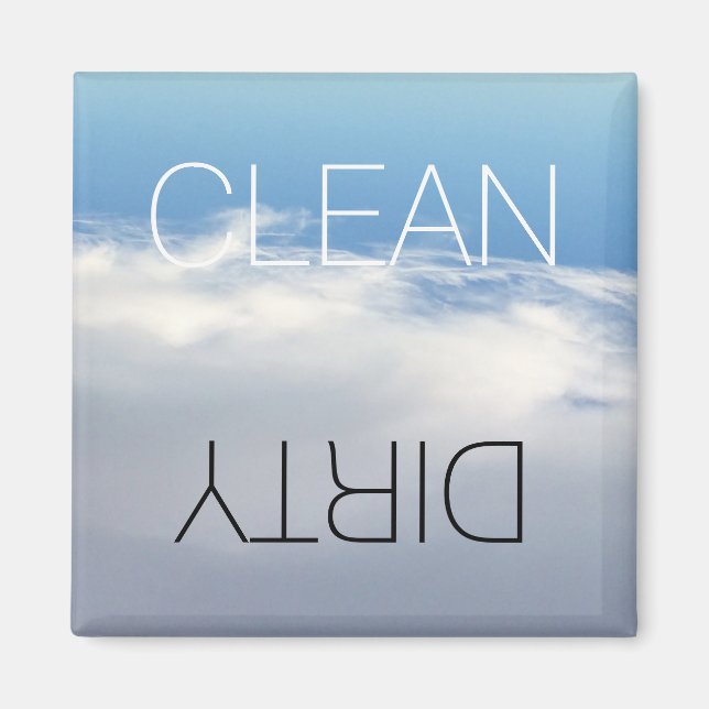 Clean Dirty, ON OFF Dishwasher Laundry sky clouds Magnet (Front)
