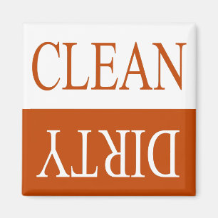 Clean dirty-Orange dishwasher magnet
