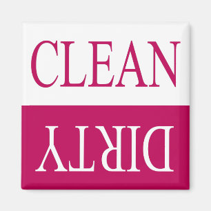 Clean dirty-Pink dishwasher magnet