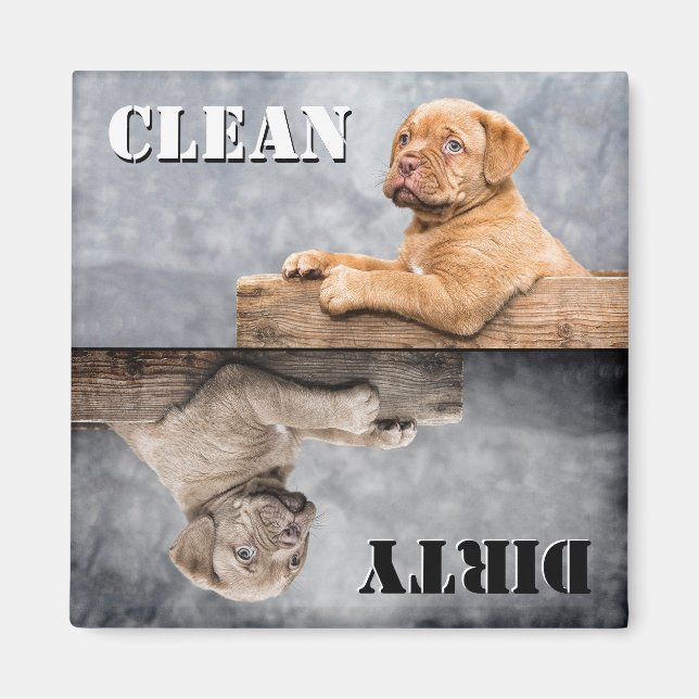 Clean Dirty Puppy Dishwasher Magnet (Front)