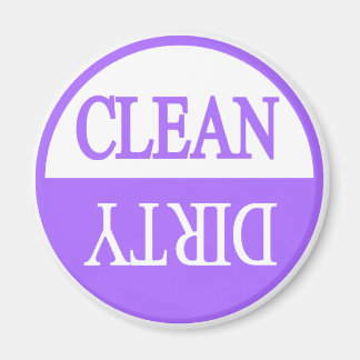 Clean dirty purple dishwasher magnet