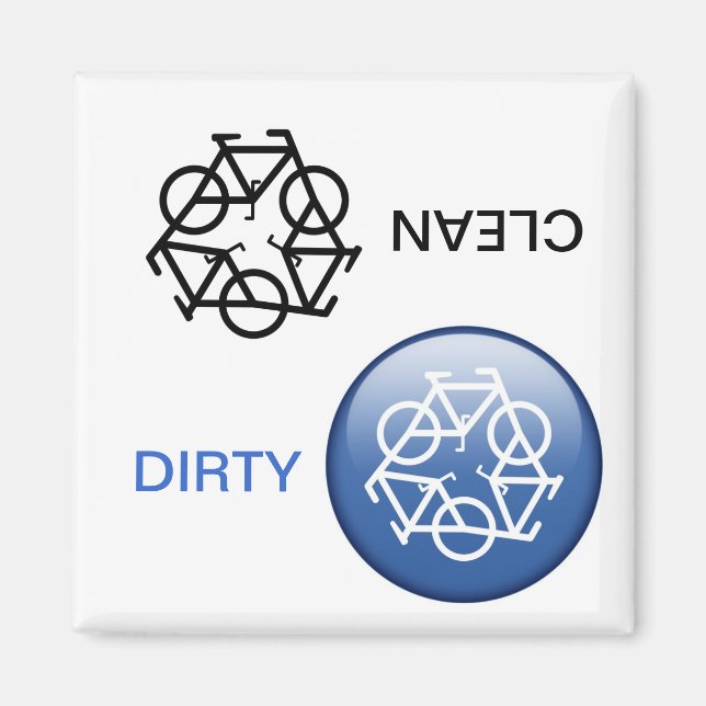 "CLEAN / DIRTY" Re-Cycle Dishwasher Magnet (Front)