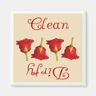 Clean / Dirty (Red Roses) Magnet