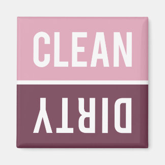 Clean Dirty Rose Pink and Burgundy Dishwasher Magnet