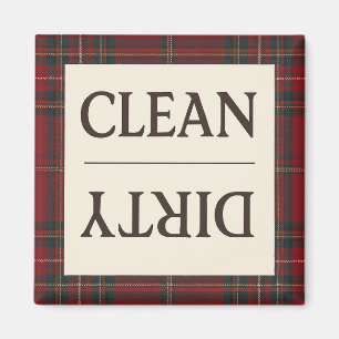 Clean Dirty Royal Stewart Plaid Dishwasher Magnet