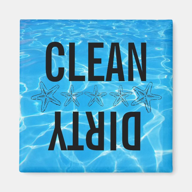 Clean/Dirty Swimming Pool Dishwasher Magnet (Front)