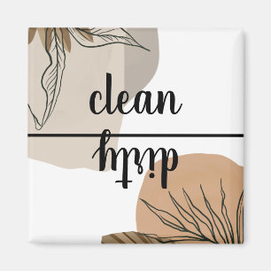 Clean Dirty Terracotta Boho Tropical Dishwasher Magnet