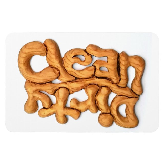 Clean Dirty Wood Caving Magnet for Dishwasher (Horizontal)