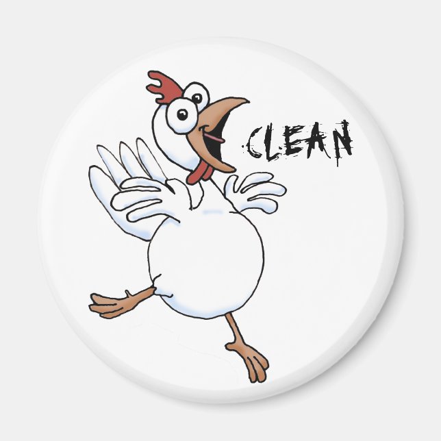 CLEAN  dishwasher (happy chicken) Magnet (Front)