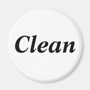 Clean dishwasher white magnet