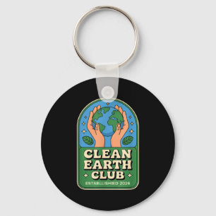 Clean earth club - eco kids environmental badge key ring