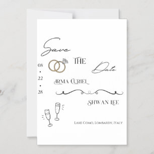 Clean elegant aesthetic wedding invitation