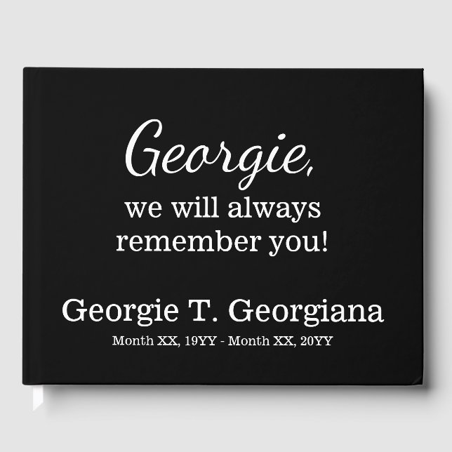 Clean & Elegant Funeral/Memorial Guest Book (Front)